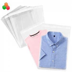 προσαρμοσμένη ισχυρή διαφανή αυτοκόλλητη πλαστική σφράγιση πλαστικών τσαντών συσκευασίας τσάντες ειδών ένδυσης για πλαστικές σακούλες για ρούχα \/ μπλουζάκι \/