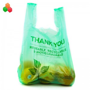 Μη τοξικό 100% λιπασματοποιήσιμο βιοαποικοδομήσιμο pe + d2w πλαστικό απορριμμάτων απορριμμάτων ρολός τσάντα για ψώνια